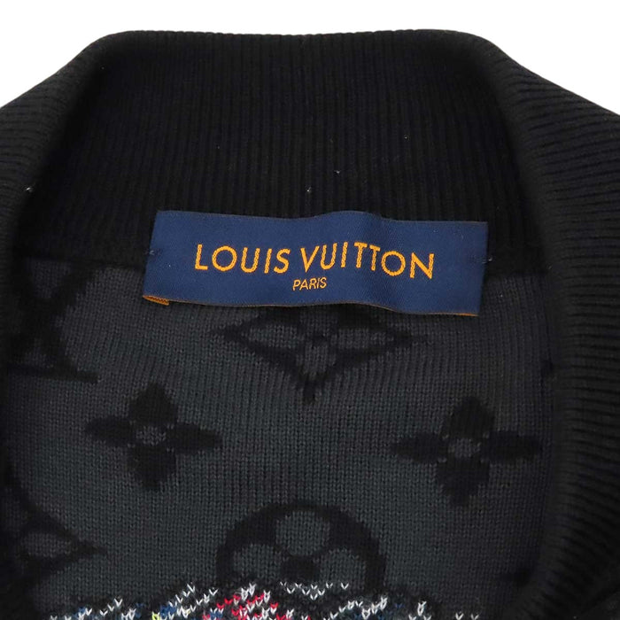 LOUIS VUITTON 
LV コットン 総柄 
グラフィティ モノグラム ニット ジップ ブルゾン