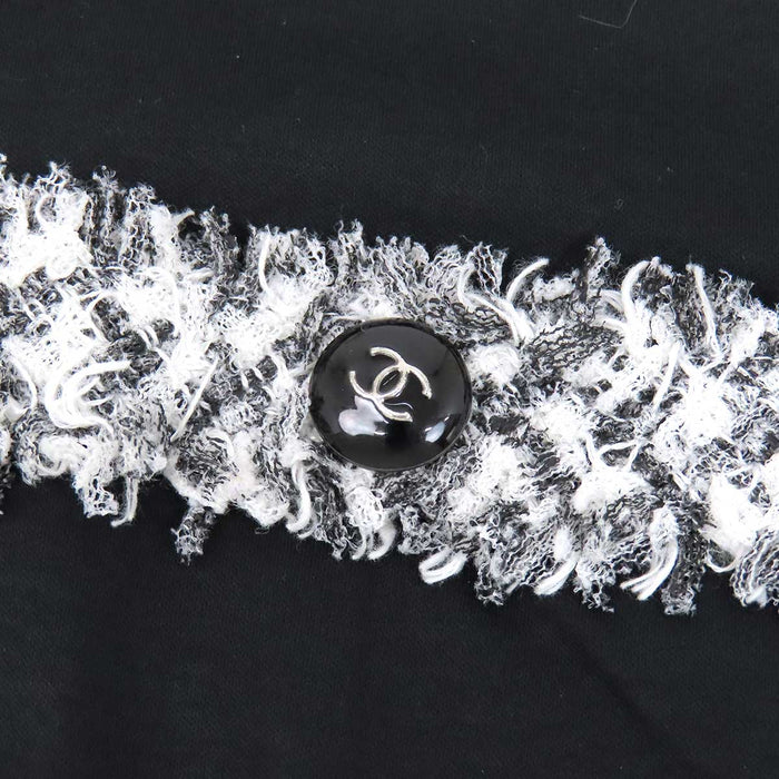 CHANEL 
COCO CC ココボタン コットン 
ココマーク ツイード トリム カットソー