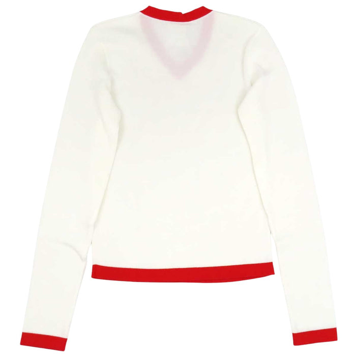 CHANEL 
COCO CC Logo V-Neck 02S 
Coco Mark Long-Sleeve Cotton Knit