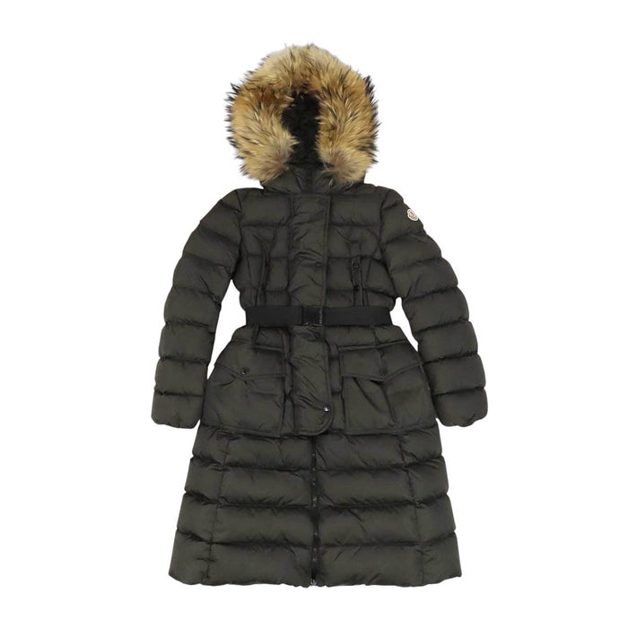 MONCLER 
クロエ ファー付き ロゴ ワッペン ナイロン ロング 
KHLOE ダウンコート