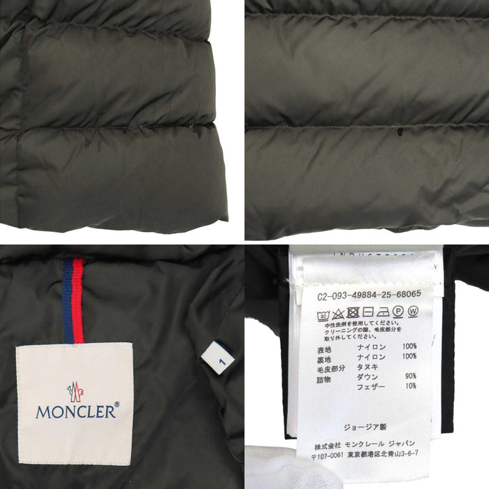 MONCLER 
クロエ ファー付き ロゴ ワッペン ナイロン ロング 
KHLOE ダウンコート
