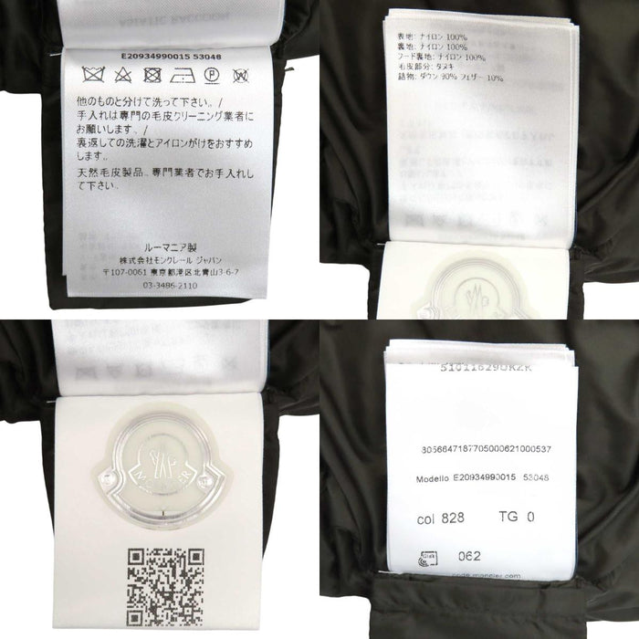 MONCLER 
Logo Patch Hood Fur Nylon 
HERMIFUR Down Coat