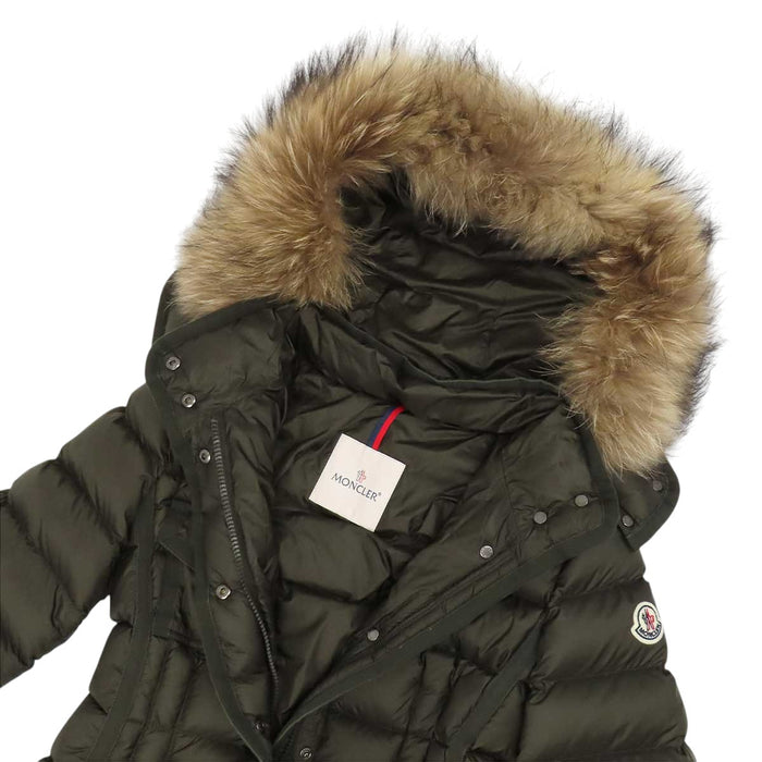 MONCLER 
Logo Patch Hood Fur Nylon 
HERMIFUR Down Coat