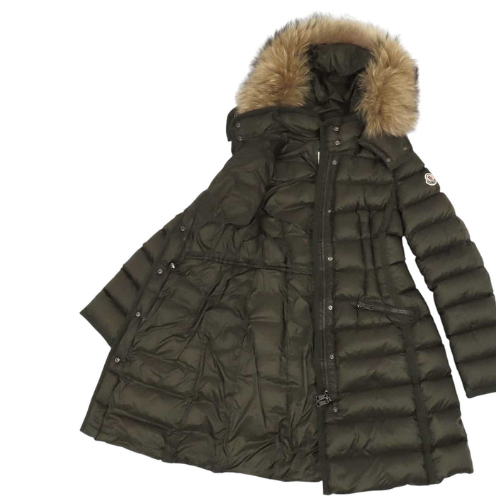 MONCLER 
Logo Patch Hood Fur Nylon 
HERMIFUR Down Coat