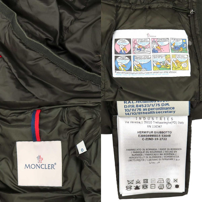 MONCLER 
Logo Patch Hood Fur Nylon 
HERMIFUR Down Coat