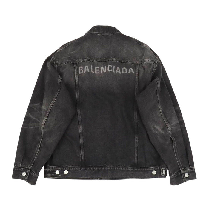 BALENCIAGA 
ユーズド加工 コットン 
バックロゴ オーバーサイズ デニムジャケット