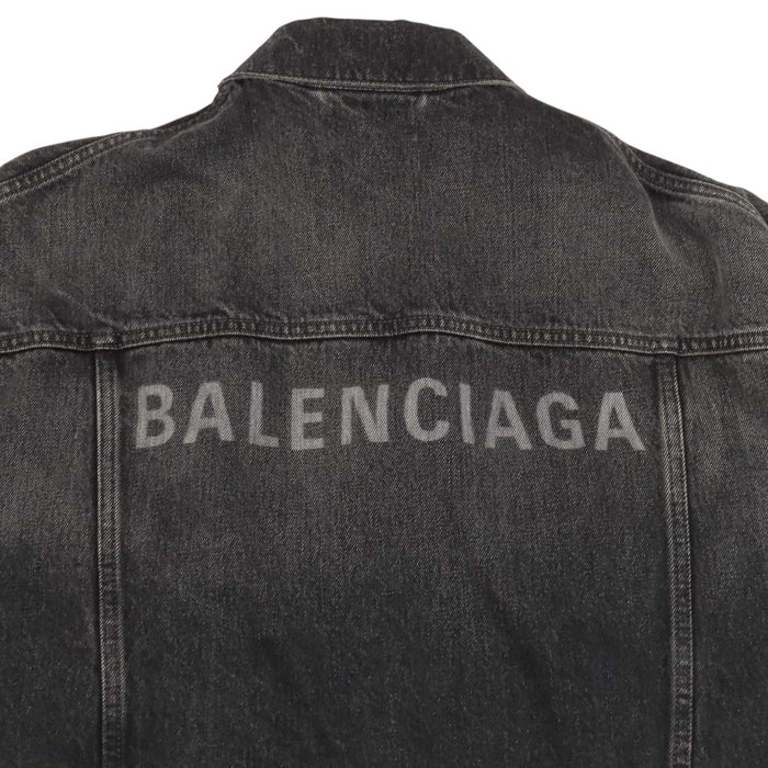 BALENCIAGA 
ユーズド加工 コットン 
バックロゴ オーバーサイズ デニムジャケット