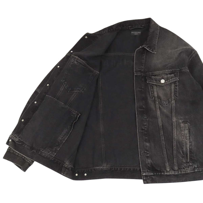 BALENCIAGA 
ユーズド加工 コットン 
バックロゴ オーバーサイズ デニムジャケット