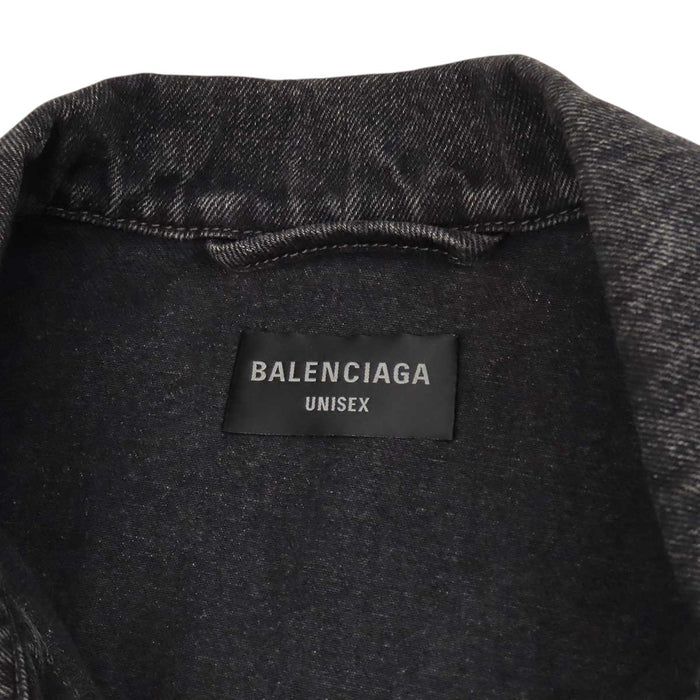 BALENCIAGA 
ユーズド加工 コットン 
バックロゴ オーバーサイズ デニムジャケット