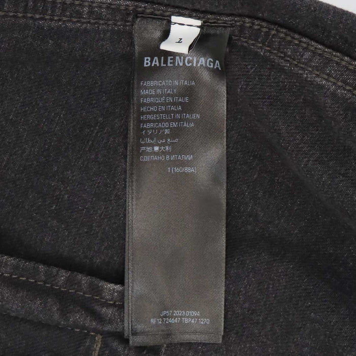 BALENCIAGA 
ユーズド加工 コットン 
バックロゴ オーバーサイズ デニムジャケット