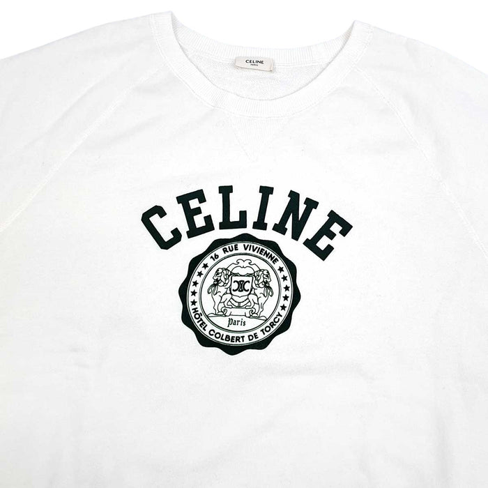 CELINE 
クルーネック コットン トリオンフ 
フロッキー ロゴ スウェット