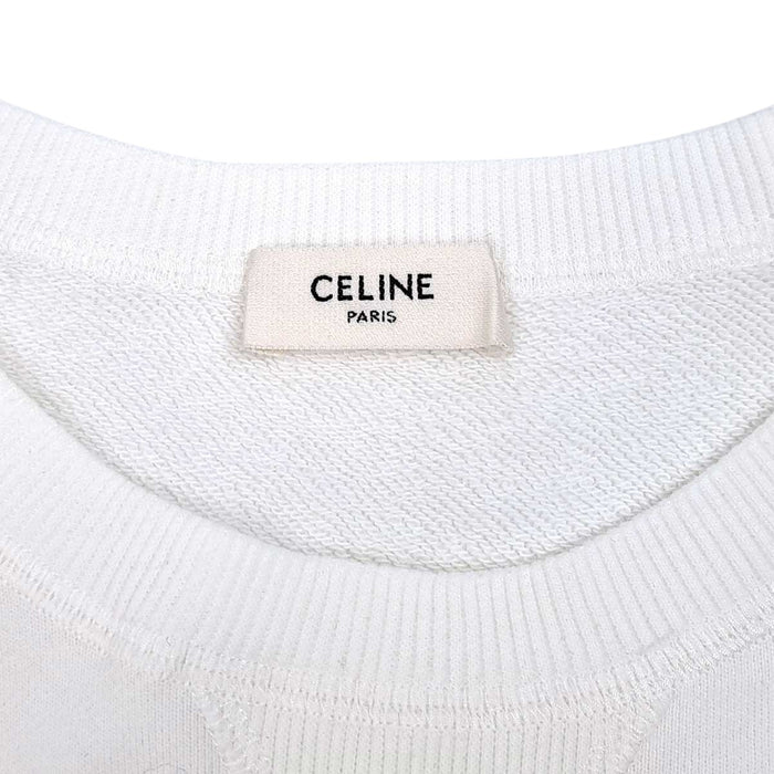 CELINE 
クルーネック コットン トリオンフ 
フロッキー ロゴ スウェット