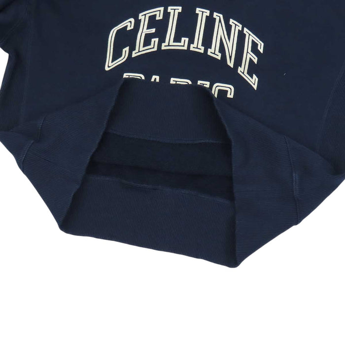 CELINE 
コットン クルーネック 
フロントロゴ ルーズ スウェット シャツ
