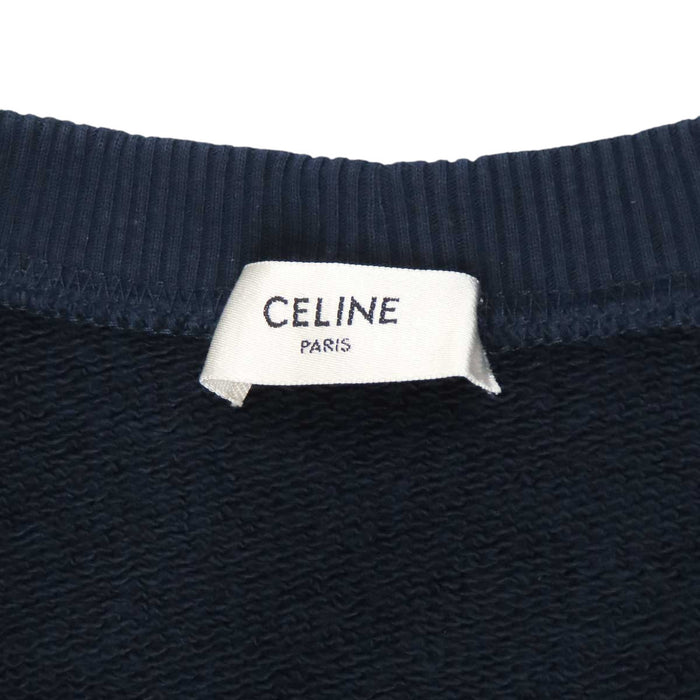 CELINE 
コットン クルーネック 
フロントロゴ ルーズ スウェット シャツ