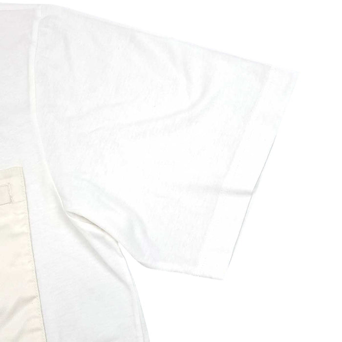 PRADA 
Cotton Re-Nylon Contrast Panel 
Triangle Logo Cotton Nylon T-Shirt