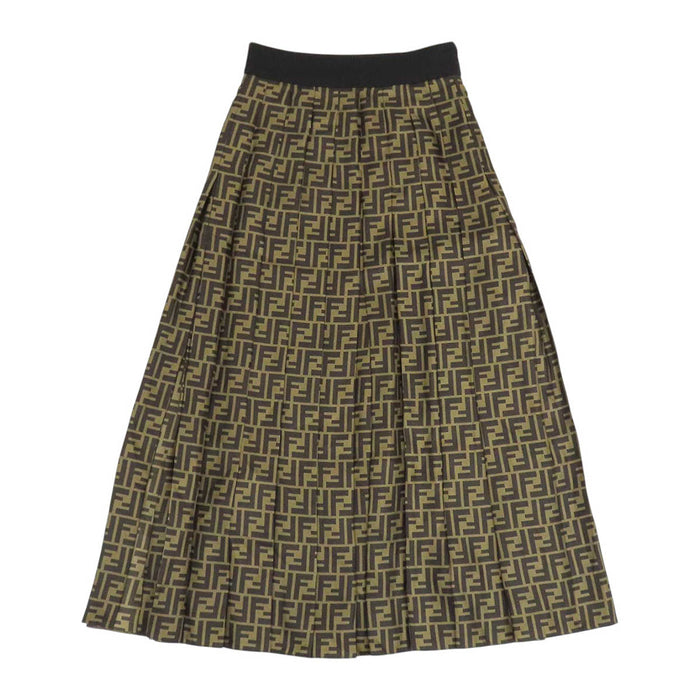 FENDI 
総柄 
ズッカ シルク プリーツ スカート
