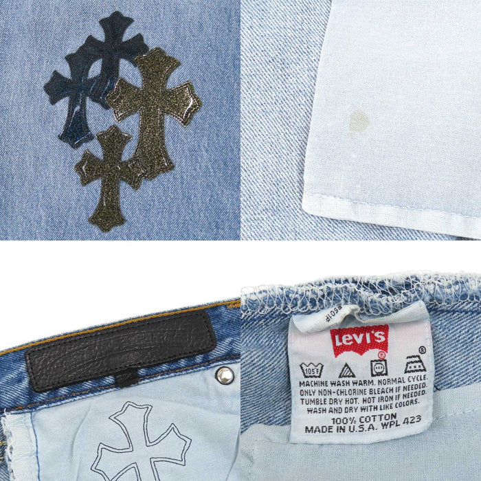 CHROME HEARTS 
CH リーバイス501 USED加工 クロスパッチ スクロールラベル 
ギャラクシー パッチ デニムパンツ セントパーツ限定