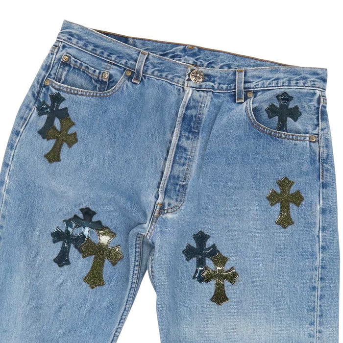 CHROME HEARTS 
CH リーバイス501 USED加工 クロスパッチ スクロールラベル 
ギャラクシー パッチ デニムパンツ セントパーツ限定
