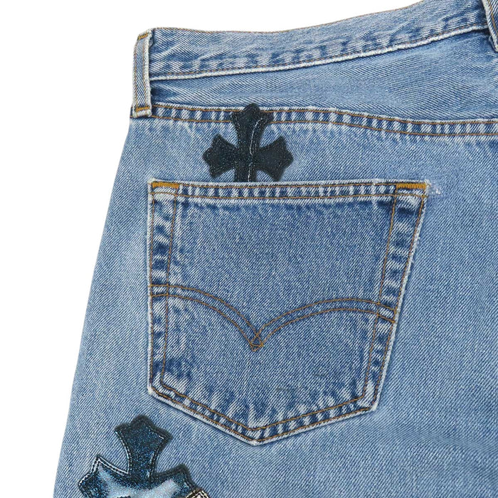 CHROME HEARTS 
CH リーバイス501 USED加工 クロスパッチ スクロールラベル 
ギャラクシー パッチ デニムパンツ セントパーツ限定