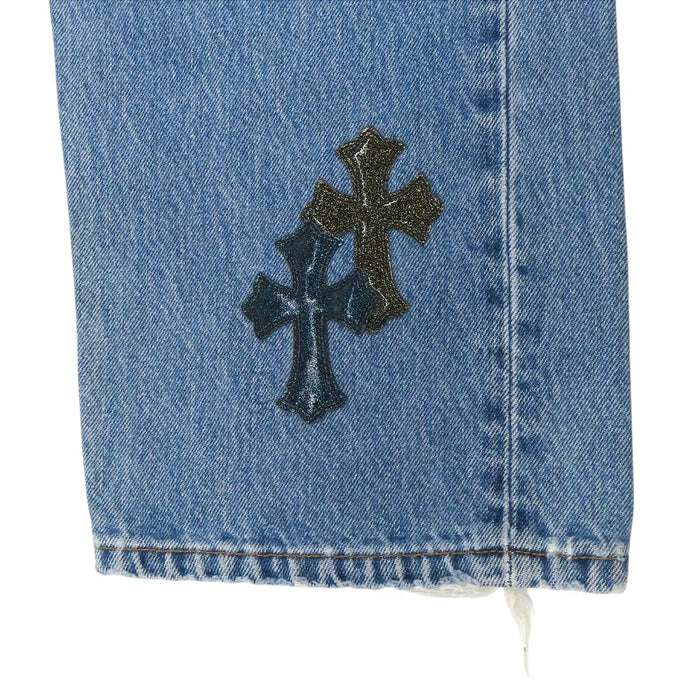 CHROME HEARTS 
CH リーバイス501 USED加工 クロスパッチ スクロールラベル 
ギャラクシー パッチ デニムパンツ セントパーツ限定