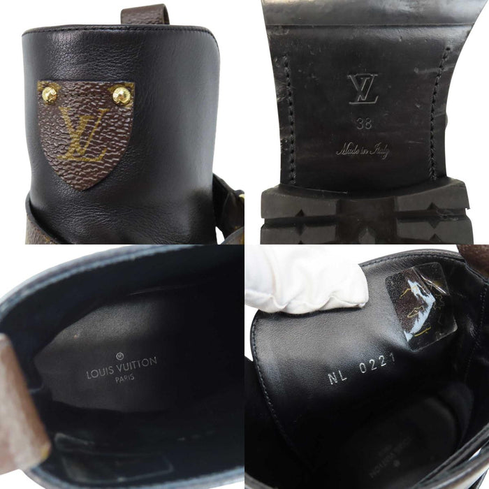 LOUIS VUITTON 
LV Leather 
Discovery Line Ankle Boots 
Monogram