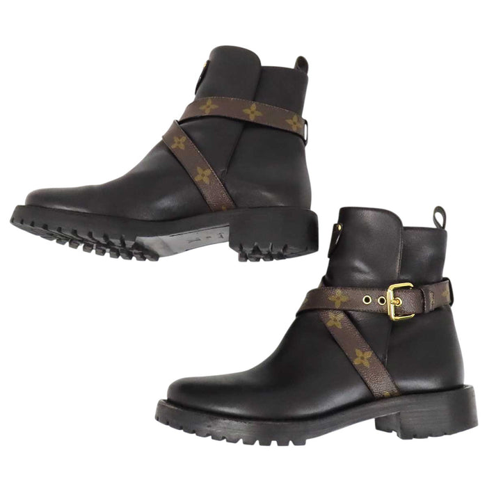 LOUIS VUITTON 
LV Leather 
Discovery Line Ankle Boots 
Monogram