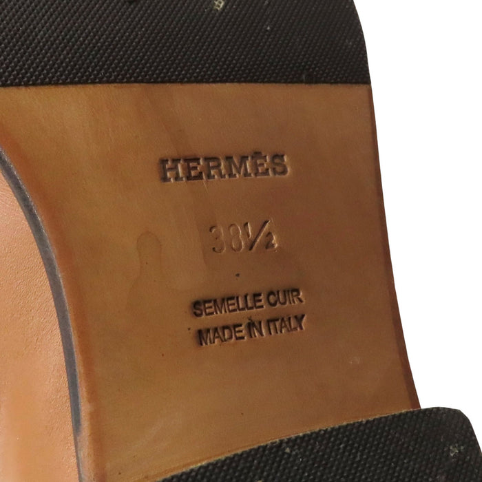HERMES 
Kelly buckle leather long 
jumping boots
