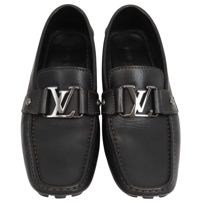 LOUIS VUITTON 
LV ロゴ レザー シルバーカラー金具 
モンテカルロ ライン ドライビングシューズ