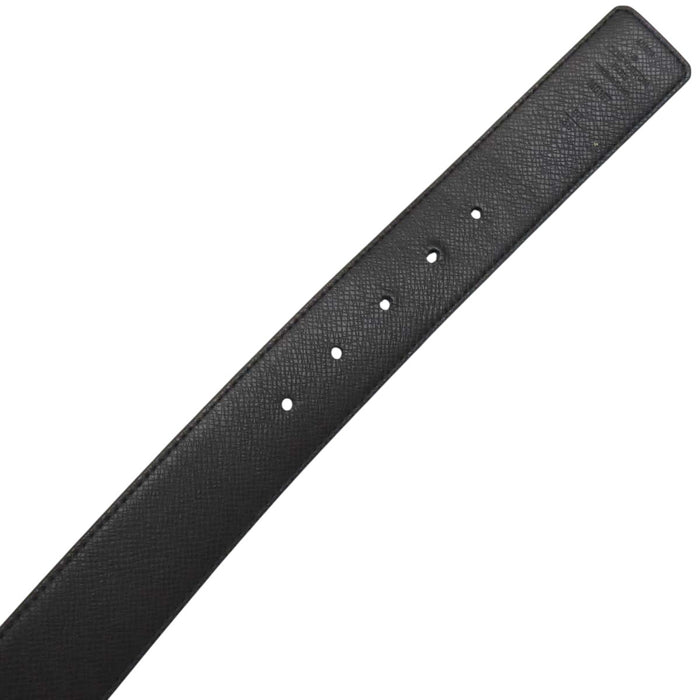 LOUIS VUITTON 
Logo Leather Silver-Tone Metal 
Belt LV Initials 40MM Reversible 
Monogram Eclipse