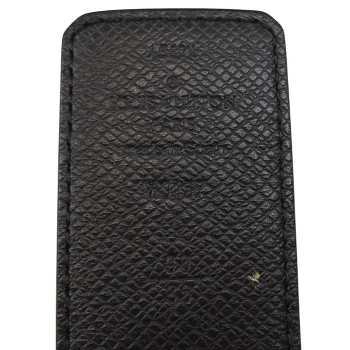 LOUIS VUITTON 
Logo Leather Silver-Tone Metal 
Belt LV Initials 40MM Reversible 
Monogram Eclipse