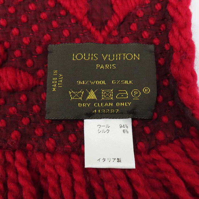 LOUIS VUITTON 
LV ウール シルク ニット 
エシャルプ ロゴマニア マフラー 
モノグラム