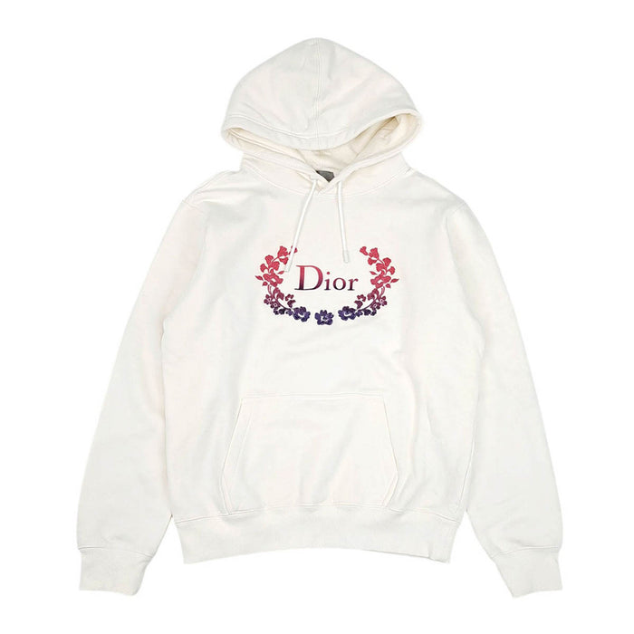 Dior 
cotton fleece-back sweatshirt 
logo embroidered hoodie 
Dior Homme