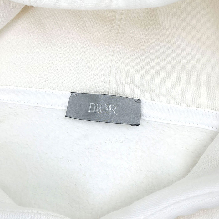 Dior 
cotton fleece-back sweatshirt 
logo embroidered hoodie 
Dior Homme
