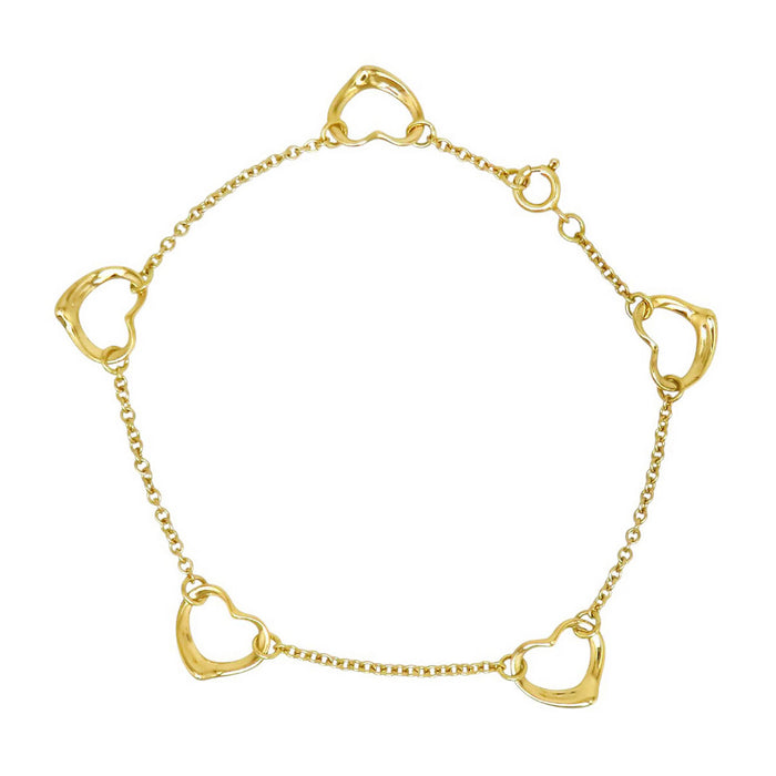 TIFFANY&Co. 
オープンハート ブレスレット 5Pモチーフ