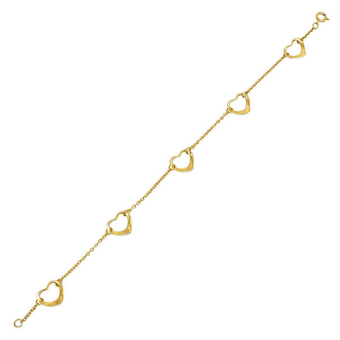 TIFFANY&Co. 
オープンハート ブレスレット 5Pモチーフ