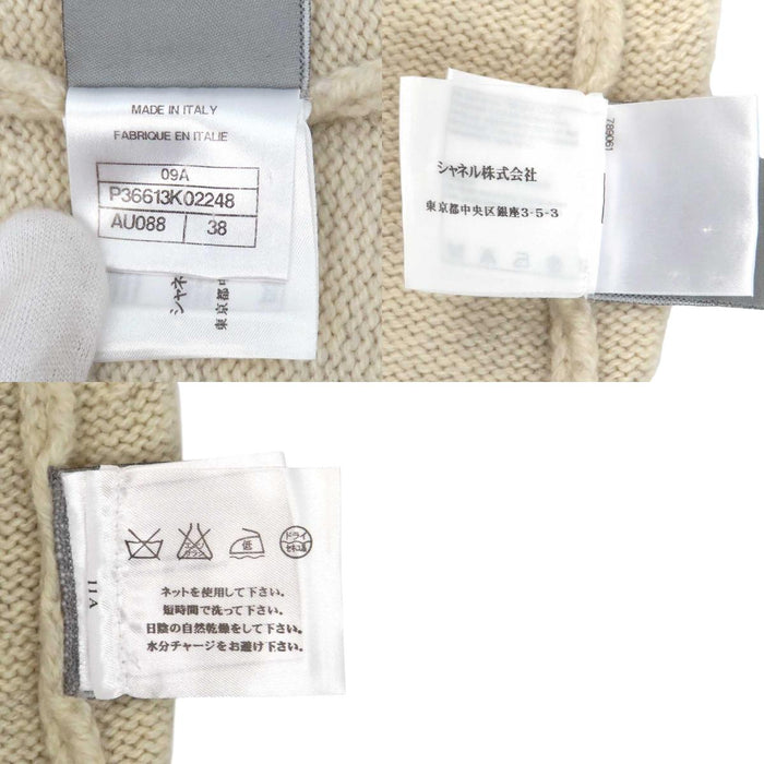 CHANEL 
09A COCO CC ロゴ ウール カシミヤ 
ココマーク ニット ショートスリーブ ワンピース 
シャネルスポーツ