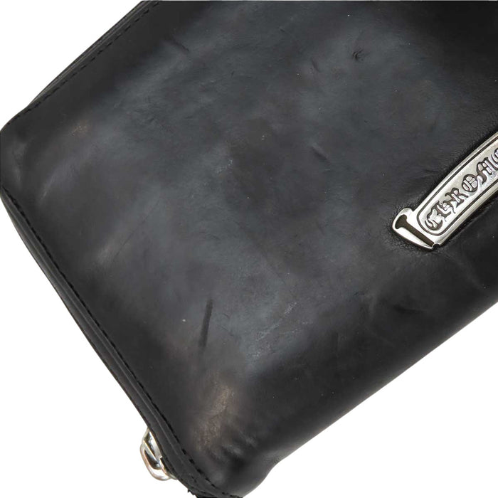 CHROME HEARTS 
CH REC F ZIP Leather Silver 
Zero Pyramid Stud Corner Round-Zip Wallet