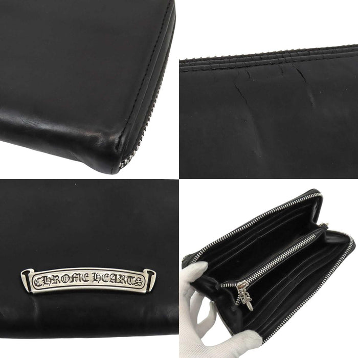 CHROME HEARTS 
CH REC F ZIP Leather Silver 
Zero Pyramid Stud Corner Round-Zip Wallet