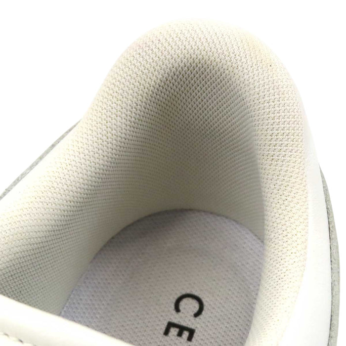 CELINE 
ロゴ レザー レースアップ 
プラットフォーム ブロック スニーカー