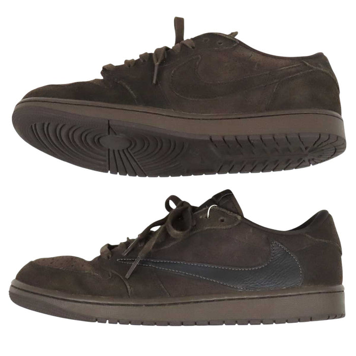 NIKE 
TRAVIS SCOTT AIR JORDAN 1 LOW レースアップ スエード レザー 
×トラヴィススコット エア ジョーダン スニーカー