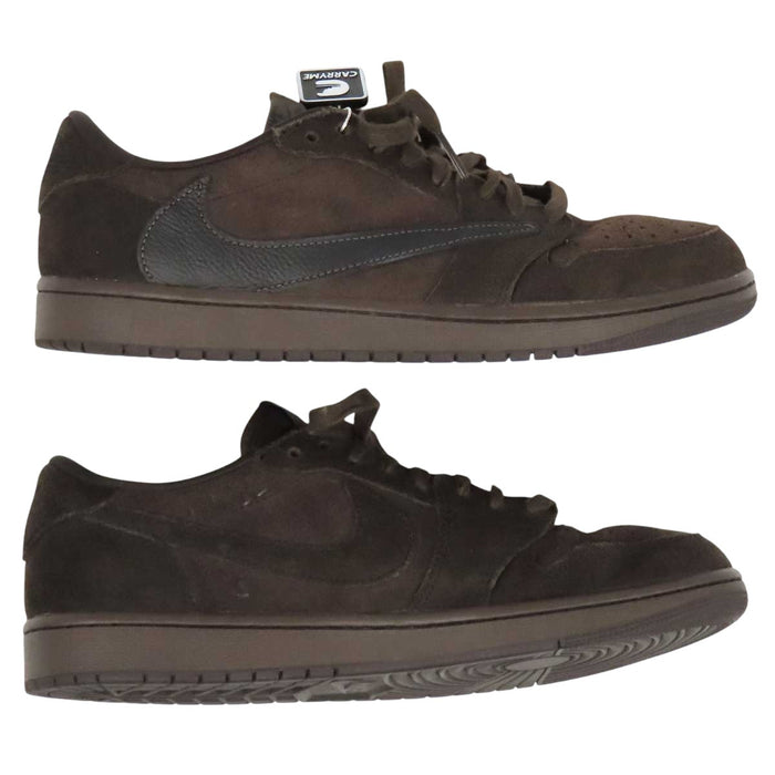 NIKE 
TRAVIS SCOTT AIR JORDAN 1 LOW レースアップ スエード レザー 
×トラヴィススコット エア ジョーダン スニーカー