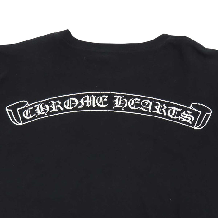 CHROME HEARTS 
CH コットン クルーネック 
スクロールラベル 袖ロゴ ロングスリーブ Tシャツ