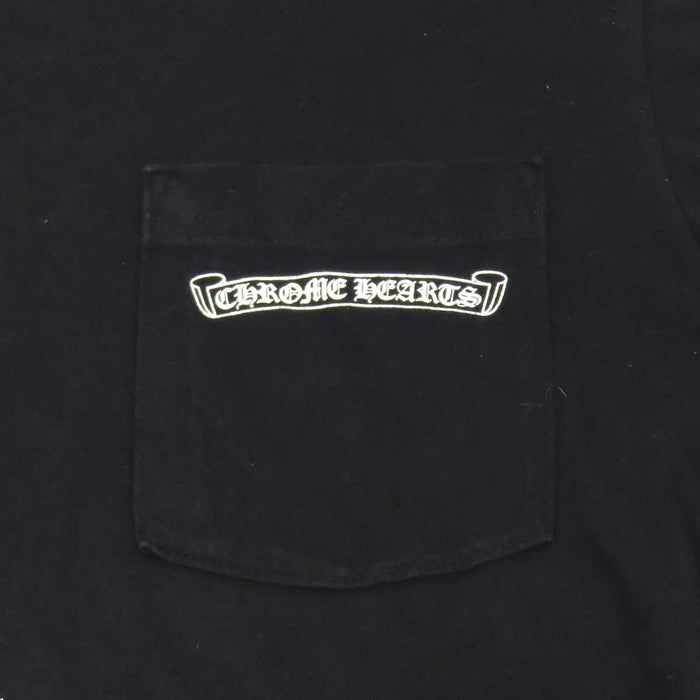 CHROME HEARTS 
CH コットン クルーネック 
スクロールラベル 袖ロゴ ロングスリーブ Tシャツ