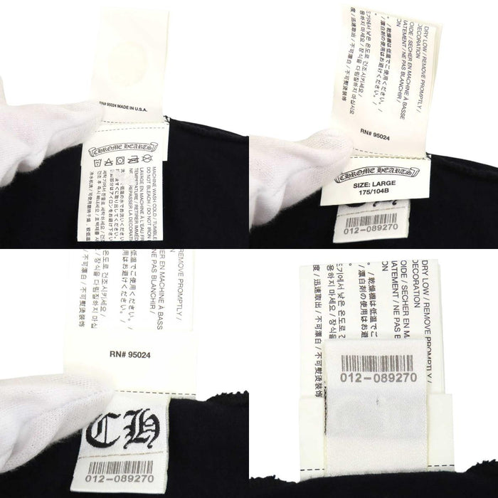 CHROME HEARTS 
CH T-BAR スクロールラベル バックプリント クルーネック 
Tバー ホースシュー 半袖 Tシャツ