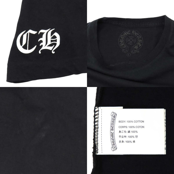 CHROME HEARTS 
CH T-BAR スクロールラベル バックプリント クルーネック 
Tバー ホースシュー 半袖 Tシャツ