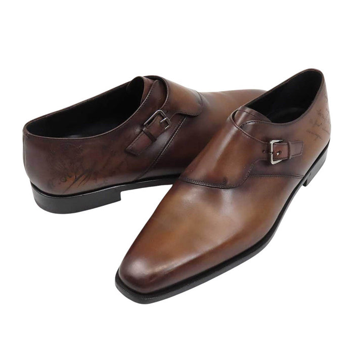 Berluti 
ロゴ スクリット モンクストラップ 
スカーズ デムジュール レザーシューズ カリグラフィ