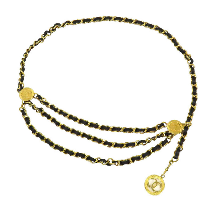 CHANEL 
COCO CC Logo Gold-Tone Metal 1984 
Coco Mark Vintage Chain Belt