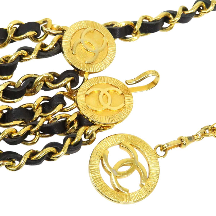 CHANEL 
COCO CC Logo Gold-Tone Metal 1984 
Coco Mark Vintage Chain Belt