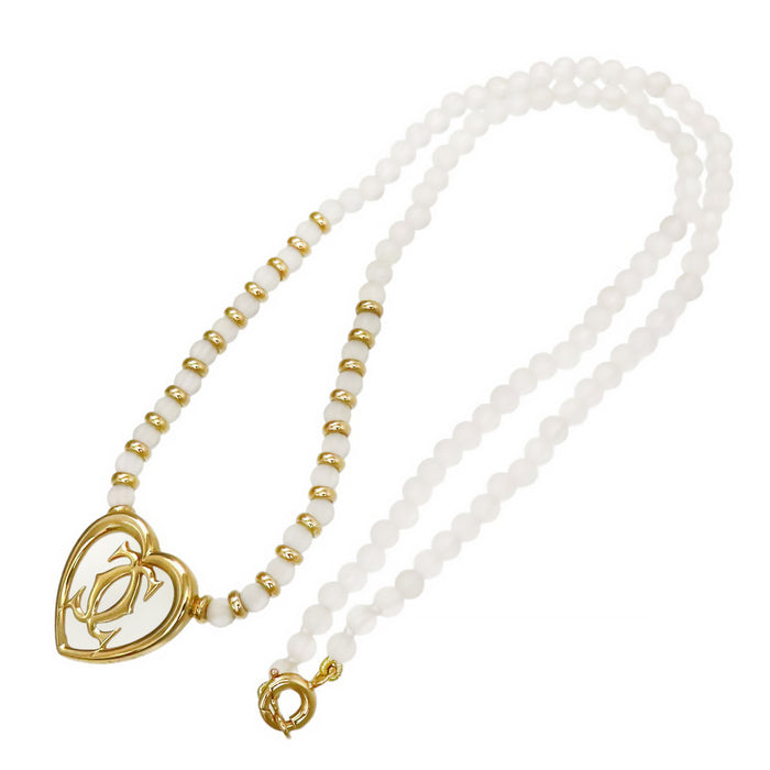 CARTIER 
Cドゥ カルティエ ロッククリスタル ハート ネックレス