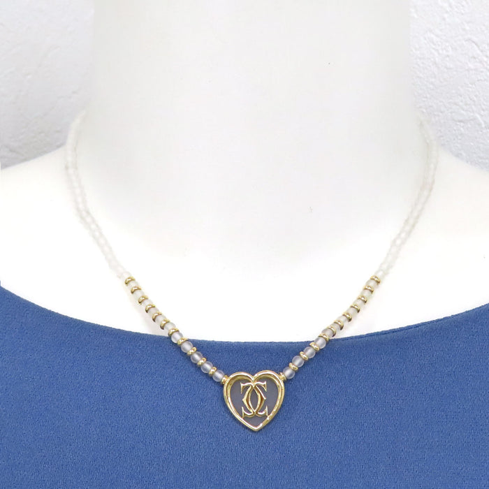 CARTIER 
Cドゥ カルティエ ロッククリスタル ハート ネックレス